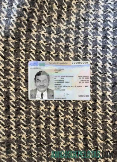 Cartão de Residente Permanente Tcheco Photolook FRONT exemplo